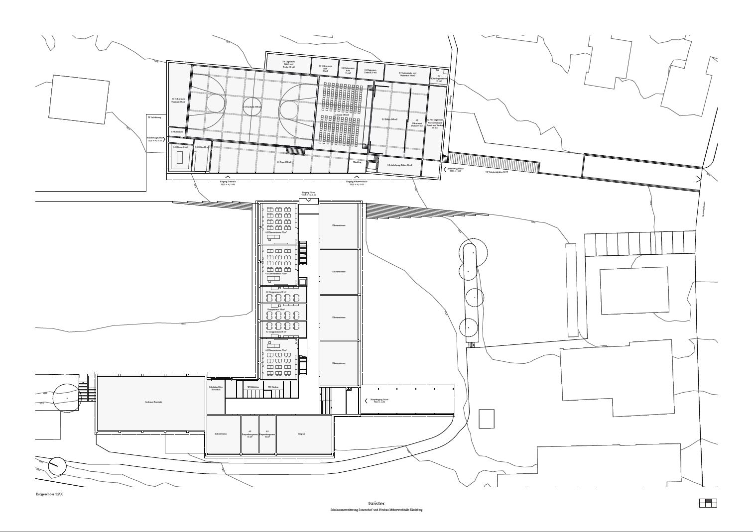 Kirchberg SG, Schulraumerweiterung Sonnenhof und Neubau Mehrzweckhalle